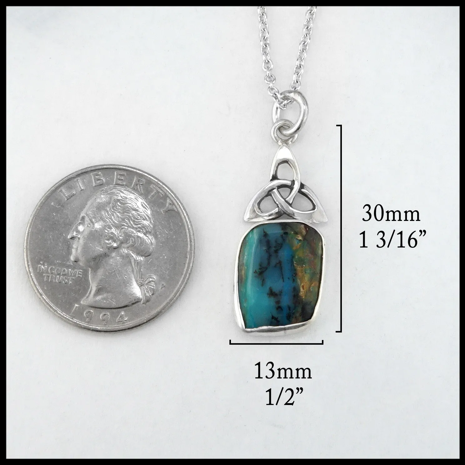 Trinity Knot Pendant with Peruvian Opal