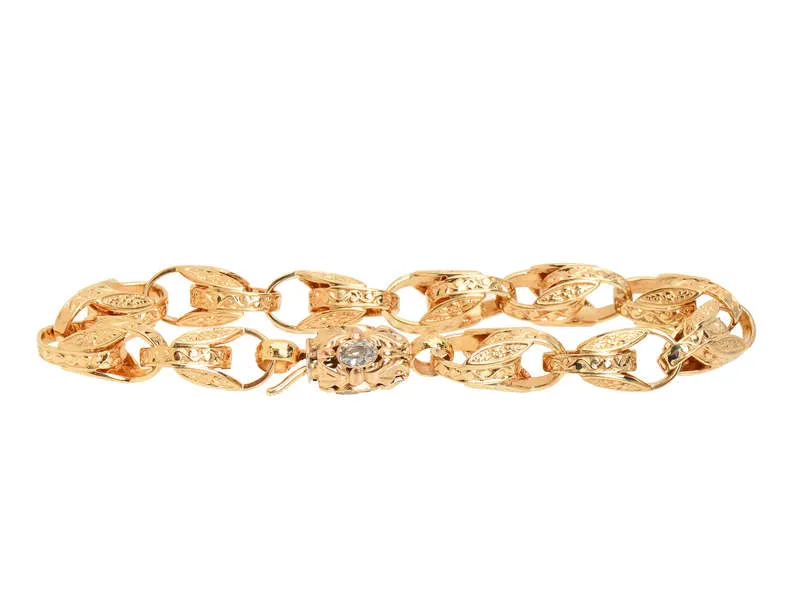 Victorian Aquamarine & Gold Link Bracelet