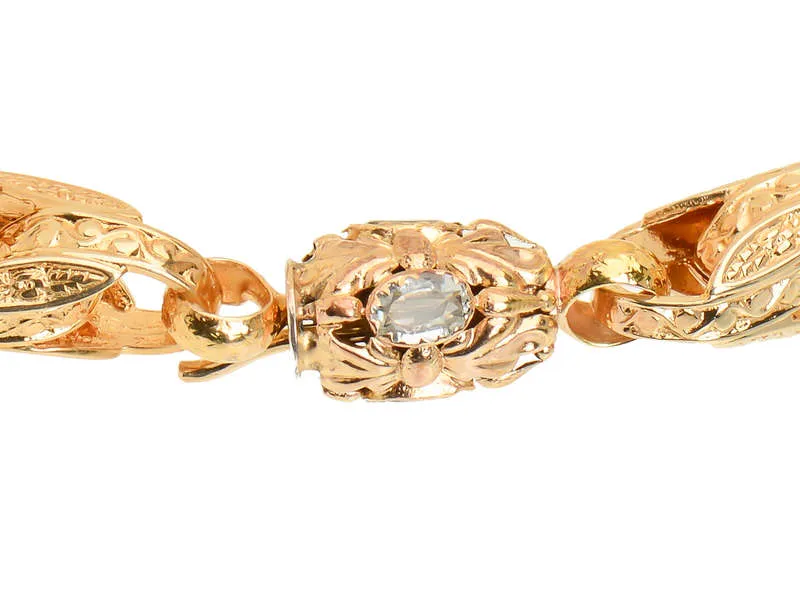 Victorian Aquamarine & Gold Link Bracelet