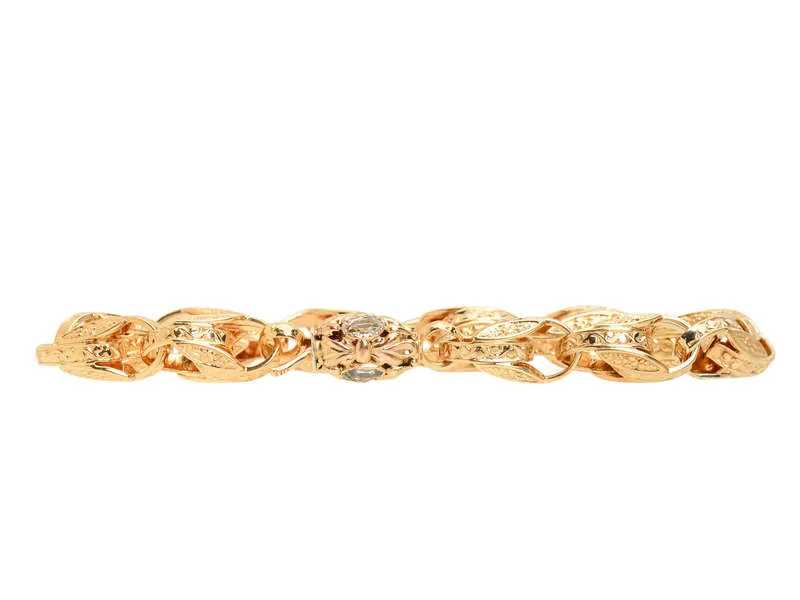 Victorian Aquamarine & Gold Link Bracelet