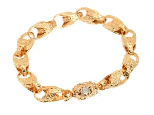 Victorian Aquamarine & Gold Link Bracelet