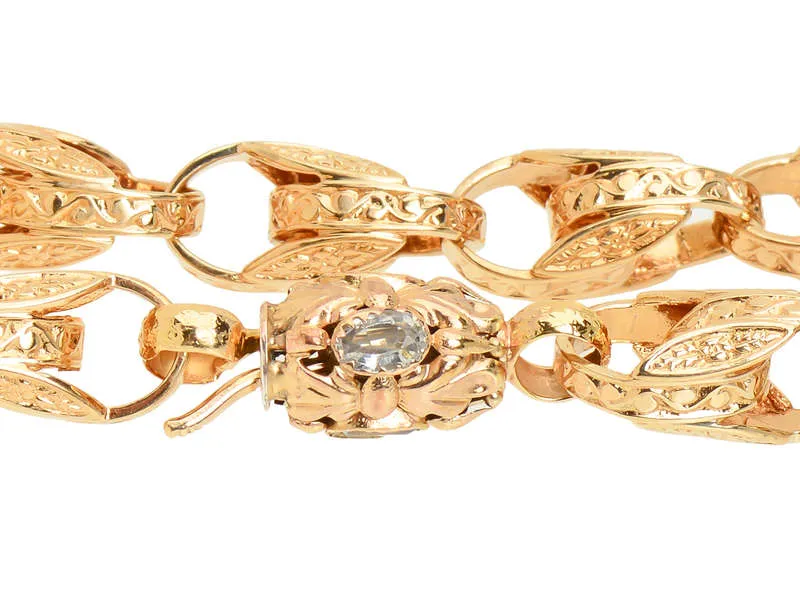 Victorian Aquamarine & Gold Link Bracelet