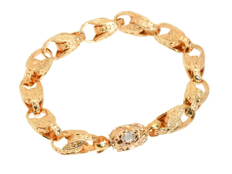 Victorian Aquamarine & Gold Link Bracelet