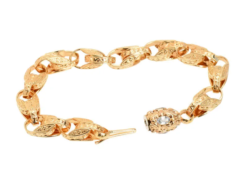 Victorian Aquamarine & Gold Link Bracelet