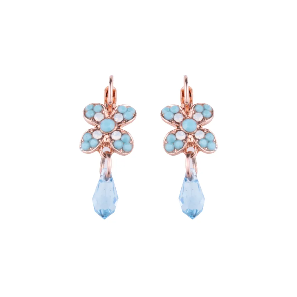 Wallflower Leverback Earrings in "Aegean Coast" - Rose Gold