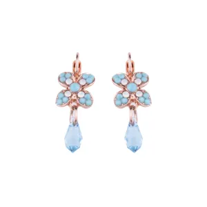 Wallflower Leverback Earrings in "Aegean Coast" - Rose Gold