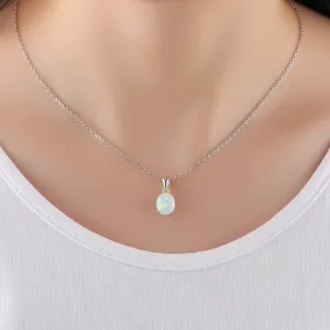 White Opal Necklace, Beautiful Opal pendant, October Birthstone, Opal Jewelry, Opal Pendant, Dainty Necklace, Girlfriend Gift Necklace
