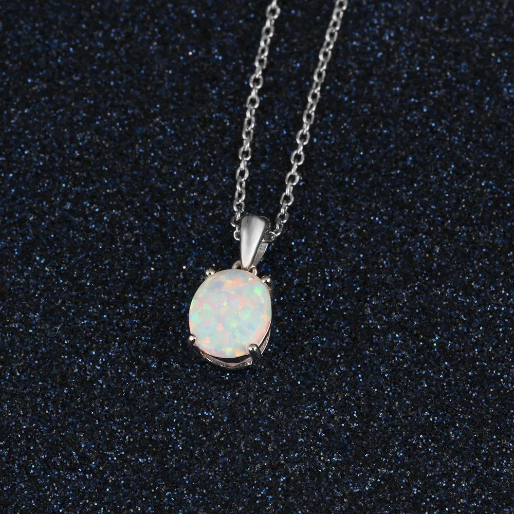 White Opal Necklace, Beautiful Opal pendant, October Birthstone, Opal Jewelry, Opal Pendant, Dainty Necklace, Girlfriend Gift Necklace