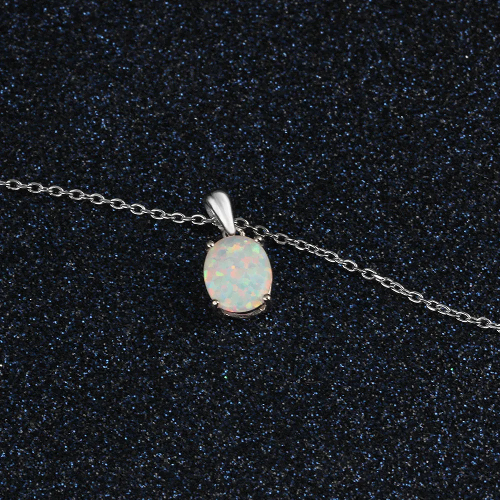 White Opal Necklace, Beautiful Opal pendant, October Birthstone, Opal Jewelry, Opal Pendant, Dainty Necklace, Girlfriend Gift Necklace