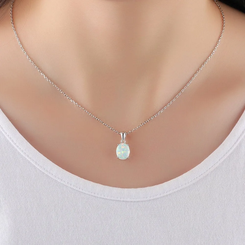 White Opal Necklace, Beautiful Opal pendant, October Birthstone, Opal Jewelry, Opal Pendant, Dainty Necklace, Girlfriend Gift Necklace