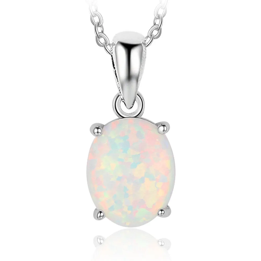 White Opal Necklace, Beautiful Opal pendant, October Birthstone, Opal Jewelry, Opal Pendant, Dainty Necklace, Girlfriend Gift Necklace