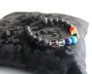 Women's Lava Bracelet with Seven Chakra Stones