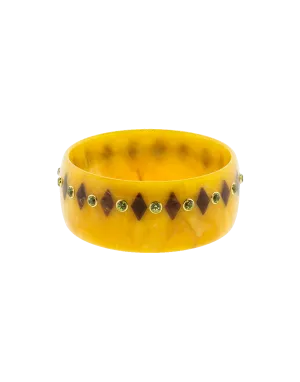 Yellow And Brown Bakelite Bangle